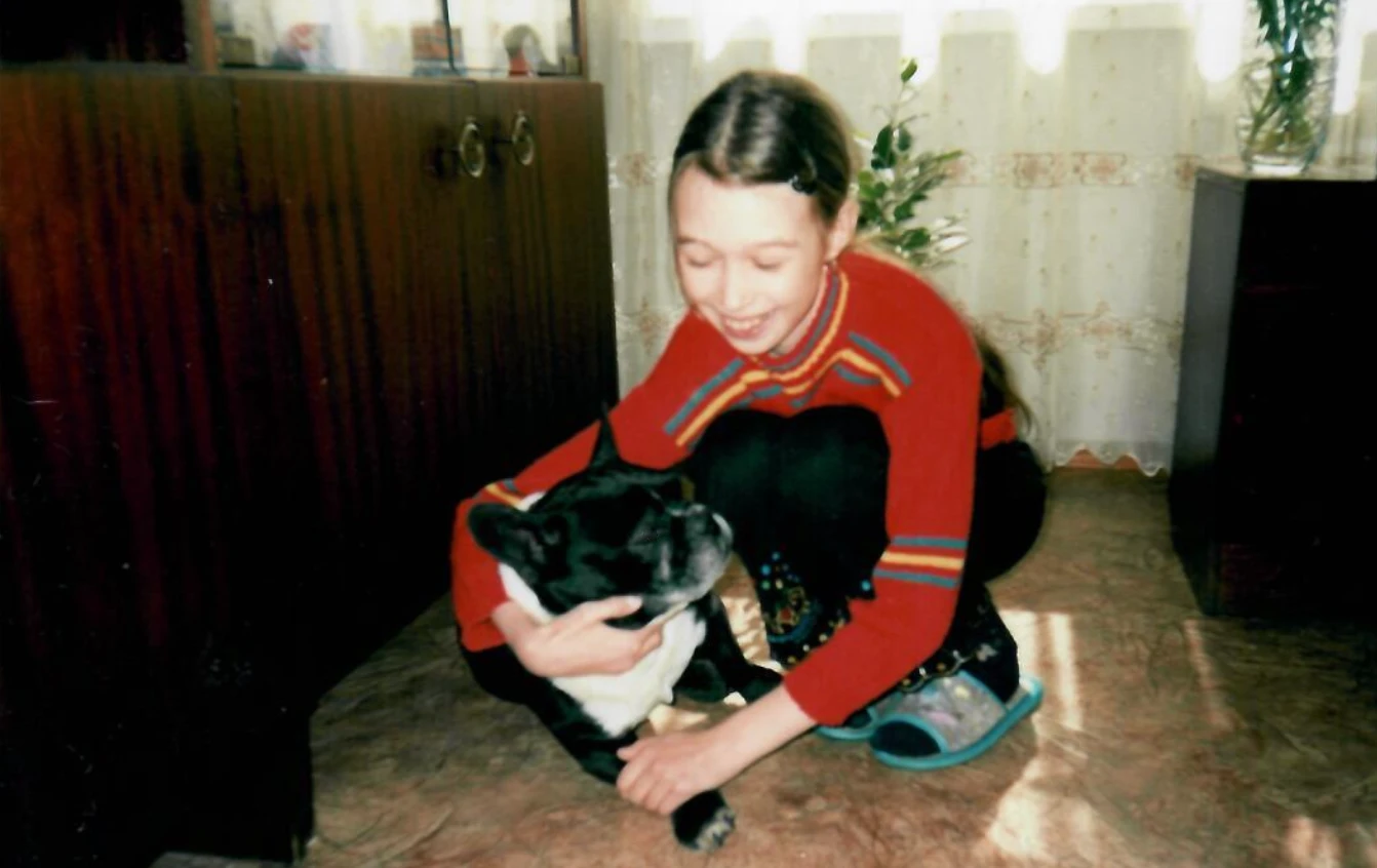 Полина в детстве с Жаком